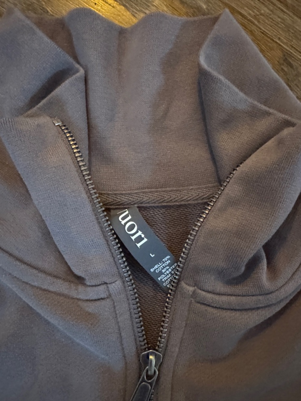 Vuori Quarter-Zip Pullover in Dusty Mauve - Picture 3 of 5